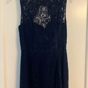 Elegant Navy Lace Dress